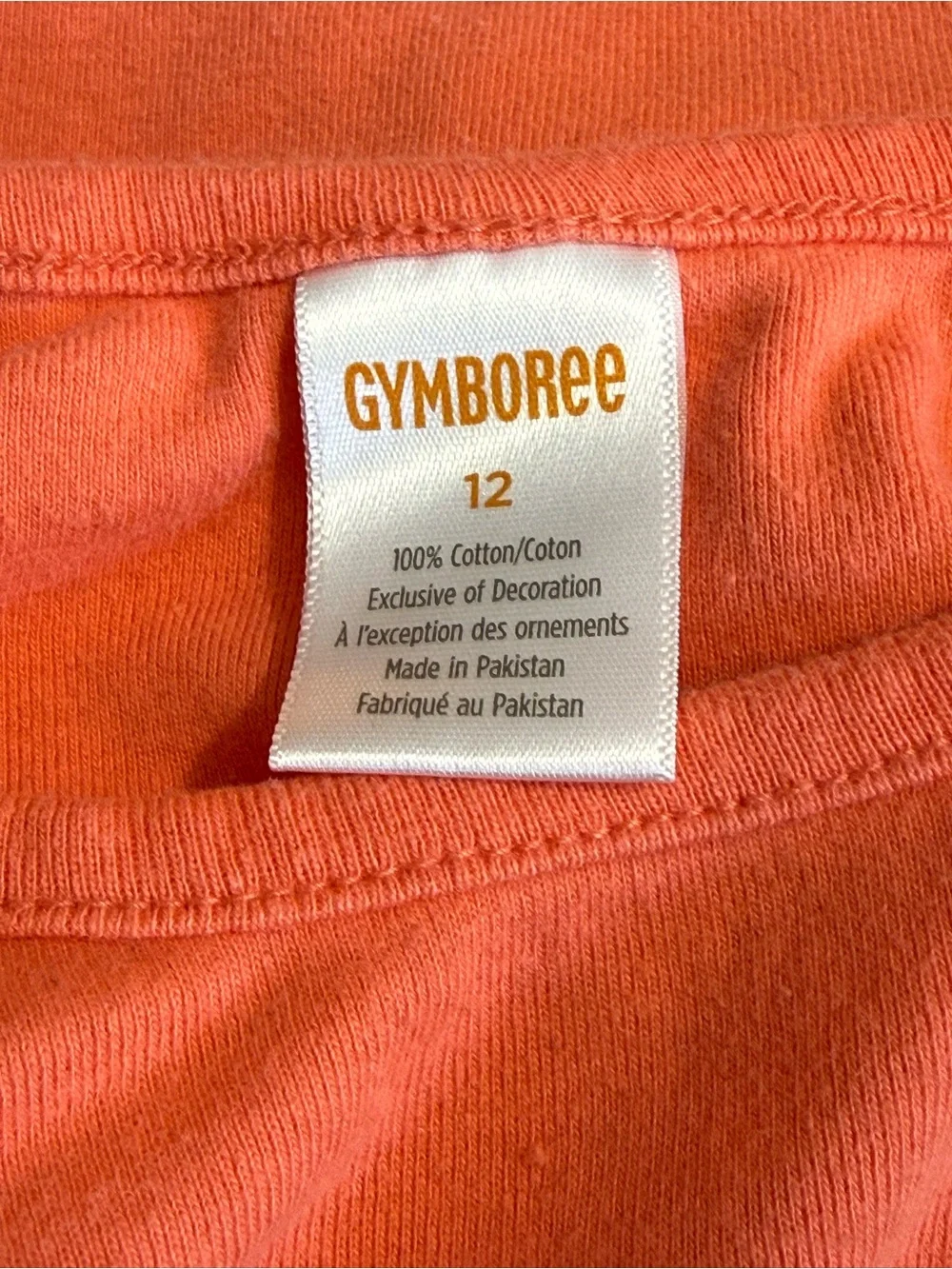 Gymboree Girls Orange Kitty Graphic Flutter Sleeve Top Size 12 Summer Cute
